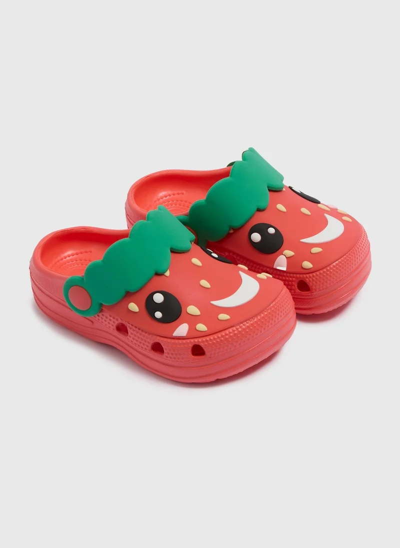 Matalan Kids Red Strawberry Clogs